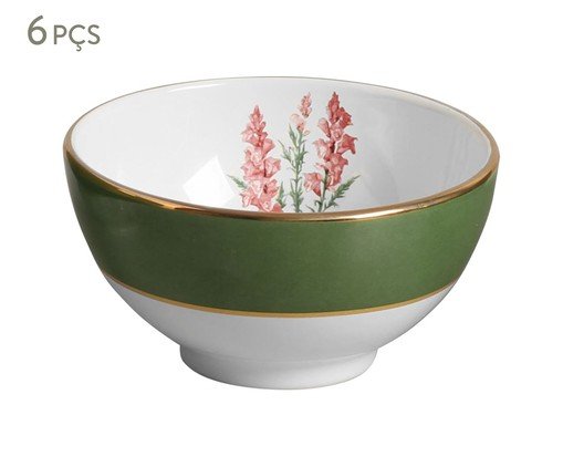 Jogo de Bowl Verde com Filete Ouro Boca de Leao, Colorido | WestwingNow