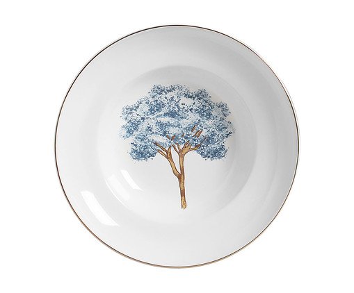 Tigela Grande Com Aba com Filete Ouro Ype Azul, Colorido | WestwingNow