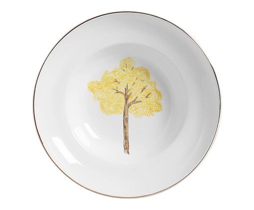 Tigela Grande Com Aba com Filete Ouro Ype Amarelo, Colorido | WestwingNow