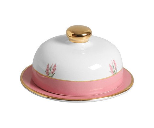 Manteigueira Rosa com Filete Ouro Boca de Leao, Colorido | WestwingNow