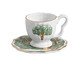 Jogo de Xícara para Café com Pires com Filete Ouro Ype Verde, Colorido | WestwingNow