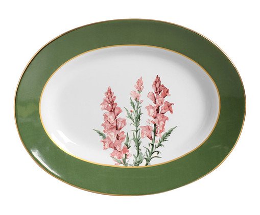Travessa Grande Verde com Filete Ouro Boca de Leao, Colorido | WestwingNow