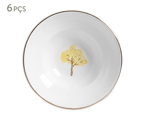 Jogo de Mini Bowl Com Aba com Filete Ouro Ype Amarelo, Colorido | WestwingNow