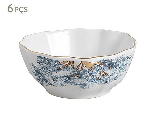 Jogo de Bowl com Filete Ouro Ype Azul, Colorido | WestwingNow