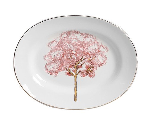 Travessa Grande com Filete Ouro Ype Rosa, Colorido | WestwingNow