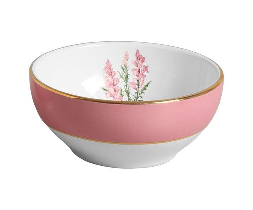 Tigela Grande Rosa com Filete Ouro Boca de Leao, Colorido | WestwingNow