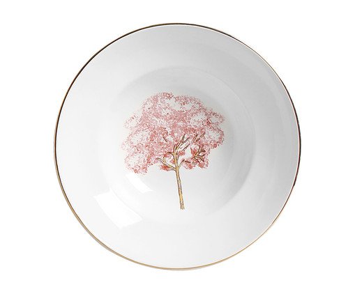 Prato Massa Com Aba com Filete Ouro Ype Rosa, Colorido | WestwingNow