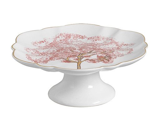 Prato de Bolo com Pe com Filete Ouro Ype Rosa, Colorido | WestwingNow