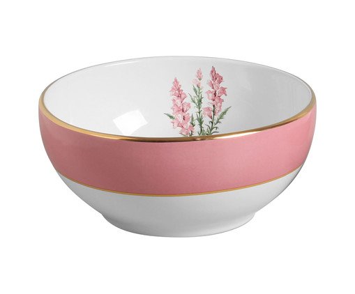 Tigela Grande Rosa com Filete Ouro Boca de Leao, Colorido | WestwingNow
