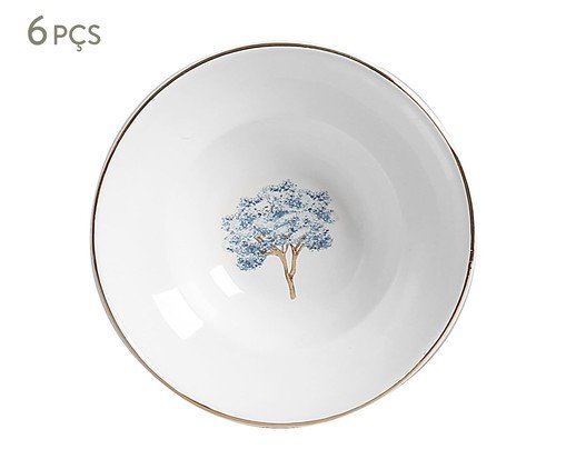 Jogo de Mini Bowl Com Aba com Filete Ouro Ype Azul, Colorido | WestwingNow