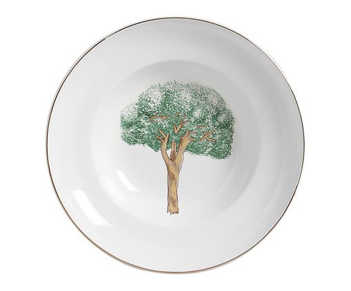 Tigela Grande Com Aba com Filete Ouro Ype Verde, Colorido | WestwingNow