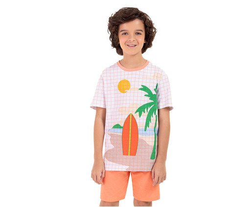 Pijama Manga Curta Masculino Infantil Summer Branco, white | WestwingNow