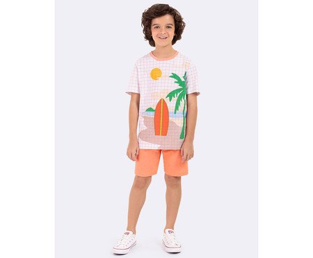 Pijama Manga Curta Masculino Infantil Summer Branco | Westwing