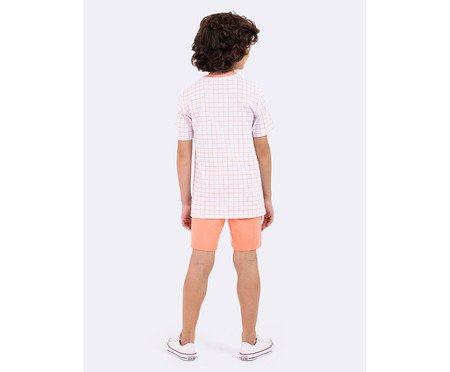 Pijama Manga Curta Masculino Infantil Summer Branco | Westwing