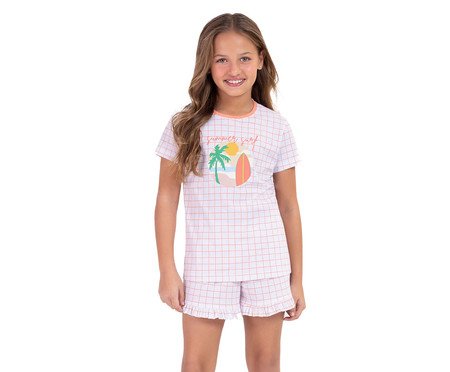 Pijama Manga Curta Infantil Summer Branco | Westwing