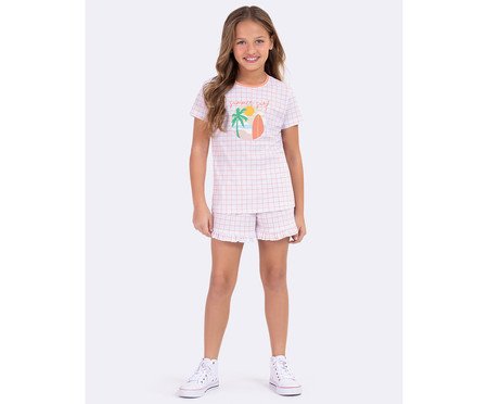 Pijama Manga Curta Infantil Summer Branco | Westwing