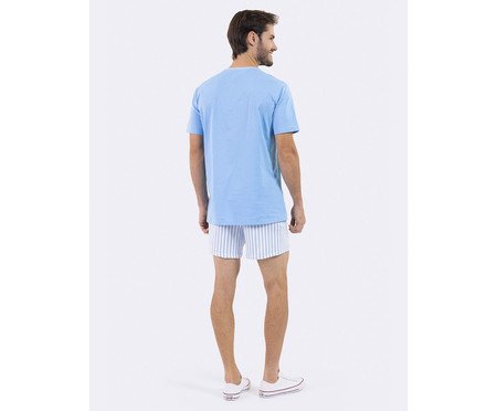 Pijama Manga Curta Masculino Better Beach Azul | Westwing