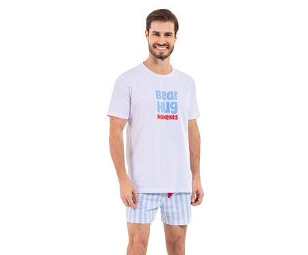 Pijama Manga Curta Masculino Bear Branco | Westwing