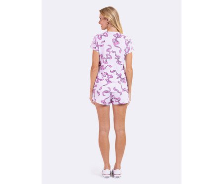 Pijama Manga Curta Ties Rosa | Westwing