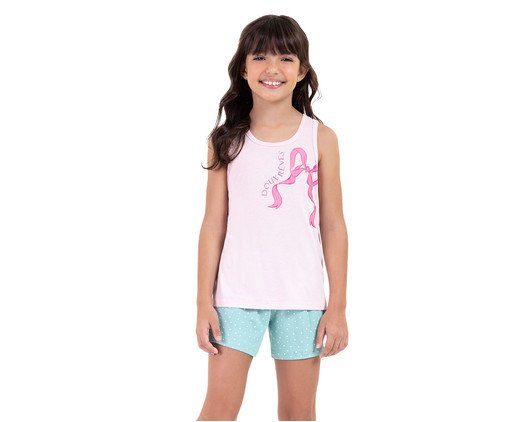 Pijama Regata Infantil Ties Rosa, pink | WestwingNow