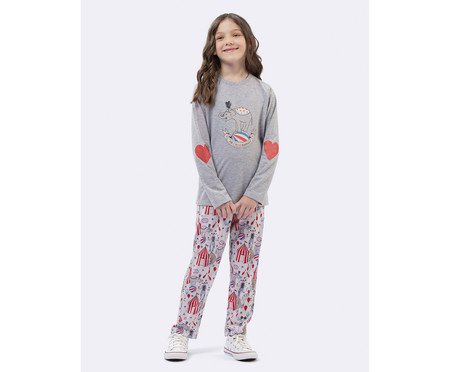 Pijama Manga Longa Infantil Circus Mescla | Westwing