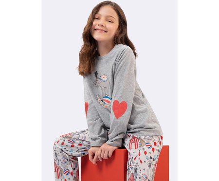 Pijama Manga Longa Infantil Circus Mescla | Westwing