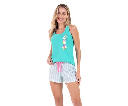 Pijama Regata Turma da Bia Relax Verde | Westwing