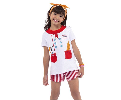 Pijama Manga Curta Infantil Mini Chef, white | WestwingNow