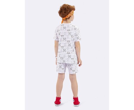 Pijama Manga Curta Infantil Monstro Branco | Westwing