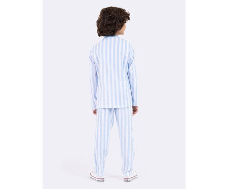 Pijama Manga Longa Infantil Masculino Turma da Bia Festa Azul | Westwing