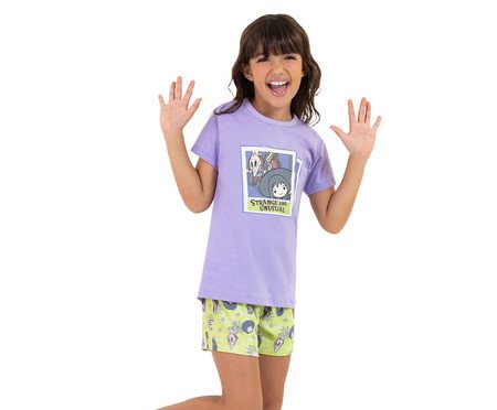 Pijama Manga Curta Infantil Beetlejuice Lilas | Westwing