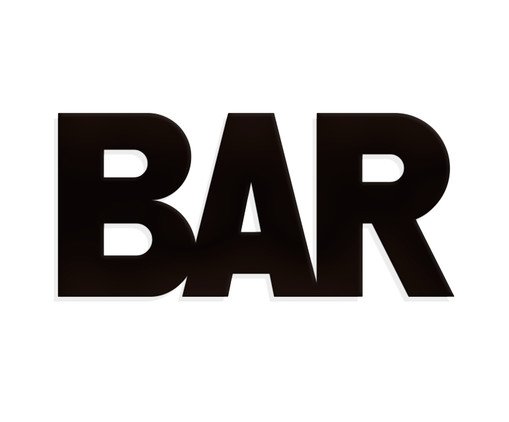 Placa de Madeira Lettering Bar - Preta, Preto | WestwingNow