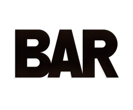 Placa de Madeira Lettering Bar - Preta | Westwing