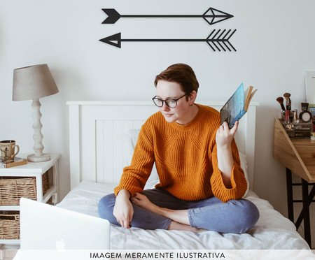 Placa de Madeira Flechas Boho Chic - Preta | Westwing