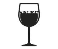 Placa de Madeira Taça Wine Not - Preta | WestwingNow