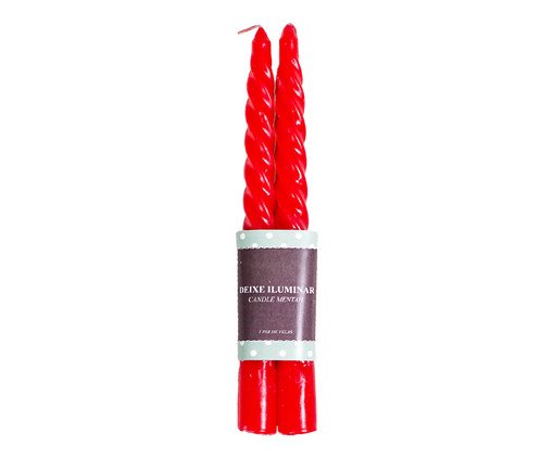 Jogo de Velas Espiral Vermelho, multicolor | WestwingNow