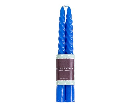 Jogo de Velas Espiral Azul Royal, multicolor | WestwingNow