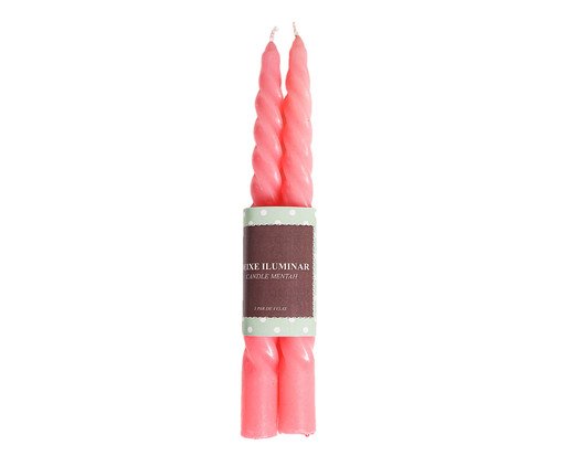 Jogo de Velas Espiral Rosa Claro, multicolor | WestwingNow