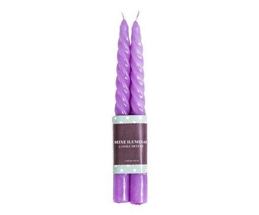 Jogo de Velas Espiral Lilas, multicolor | WestwingNow