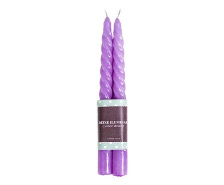 Jogo de Velas Espiral Lilas | Westwing