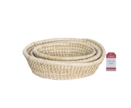 Jogo de Cestos Oval Palmar | Westwing