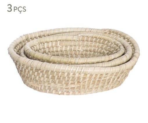 Jogo de Cestos Oval Palmar, Natural | WestwingNow