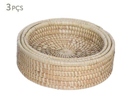 Jogo de Cestos Redondo Palmar | Westwing