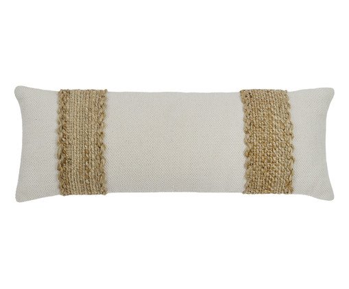Capa de Almofada Algodão com Juta Trançada Off-White, Off White | WestwingNow