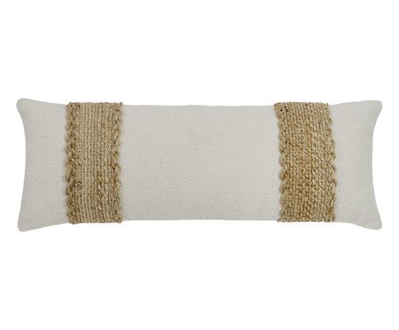 Capa de Almofada Algodão com Juta Trançada Off-White | Westwing