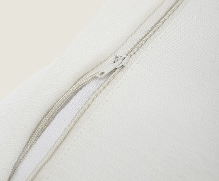 Capa de Almofada Algodão com Juta Trançada Off-White | Westwing