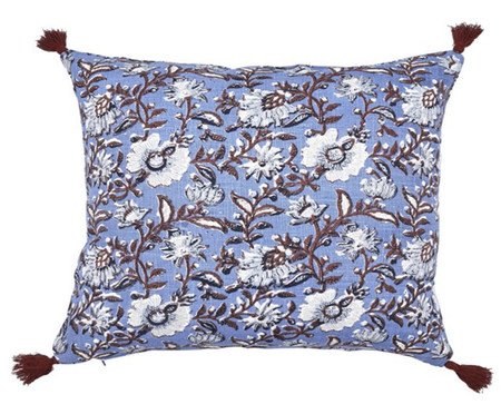 Capa de Almofada Floral Block Print Azul | Westwing