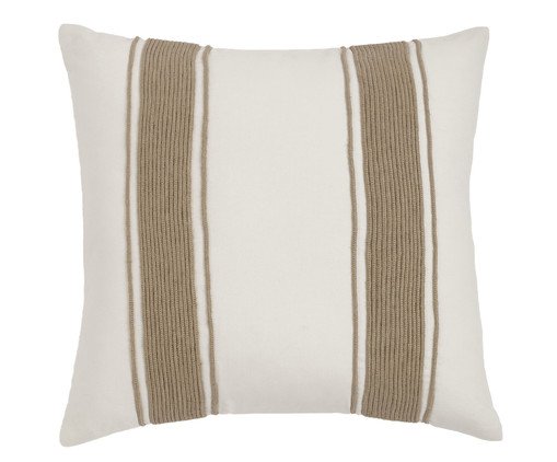 Capa de Almofada Algodão com Juta Listrada Off-White, Off White | WestwingNow