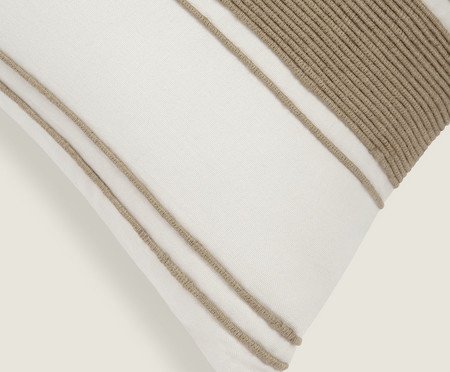 Capa de Almofada Algodão com Juta Listrada Off-White | Westwing