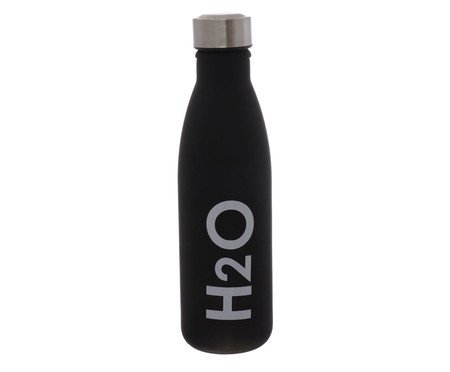 Garrafa de Vidro H2O Preto | Westwing